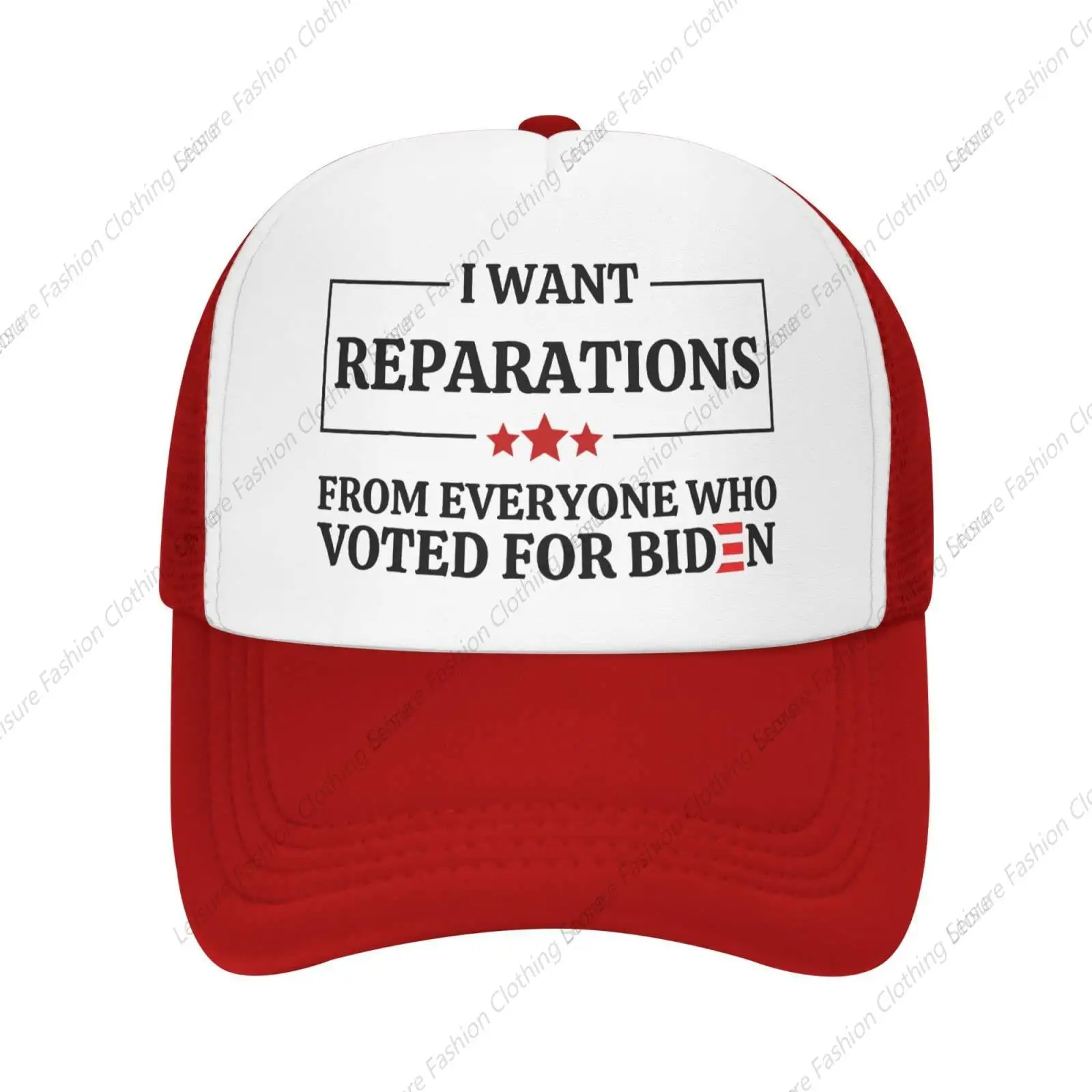 I Want Reparations from Every Moron That Voted for Biden Baseball Cap Snap Back Trucker Hats Dad Hat Mesh Caps Summer