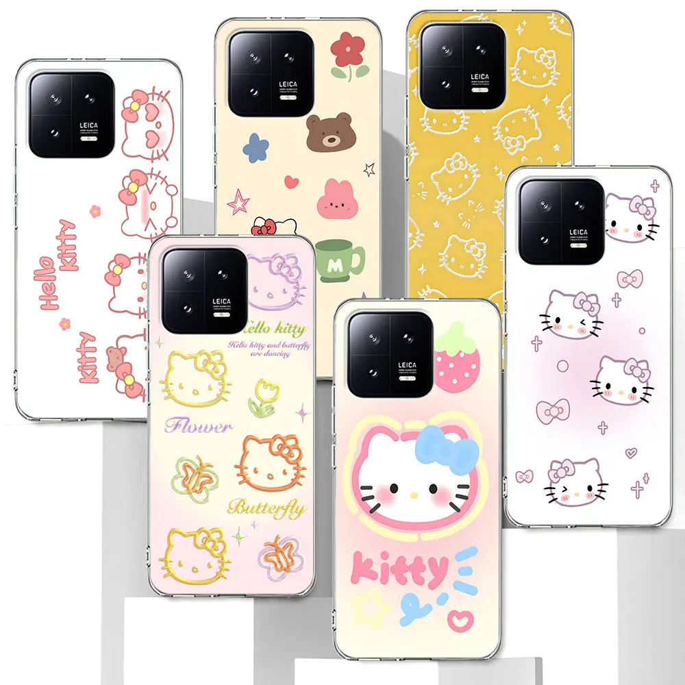 Hello Kitty Lovely Case for Xiaomi Mi 11T 13 11 10T 8 9 CC9 A3 CC9E 11i 12 12X A1 8 9T Pro 10 Lite Transparent TPU Phone Cover