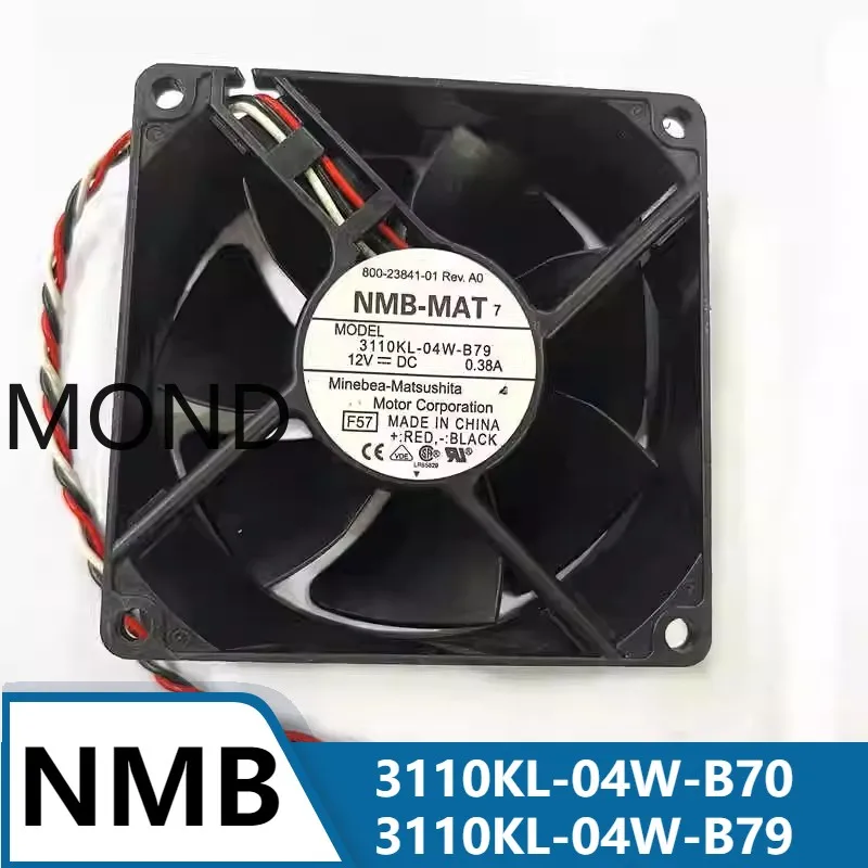 Original NMB 3110KL-04W-B70 3110KL-04W-B79 8025 8CM DC12V 0.38A High Air Volume Ball Silent Cooling Fan