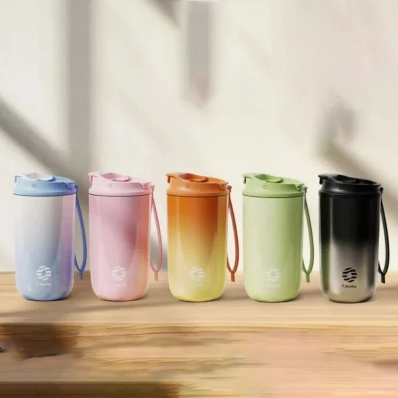 

450 мл дорожная термокружка из нержавеющей стали герметичная бутылка-термос чайная чашка термос портативная уличная изолированная чашка с соломинкой