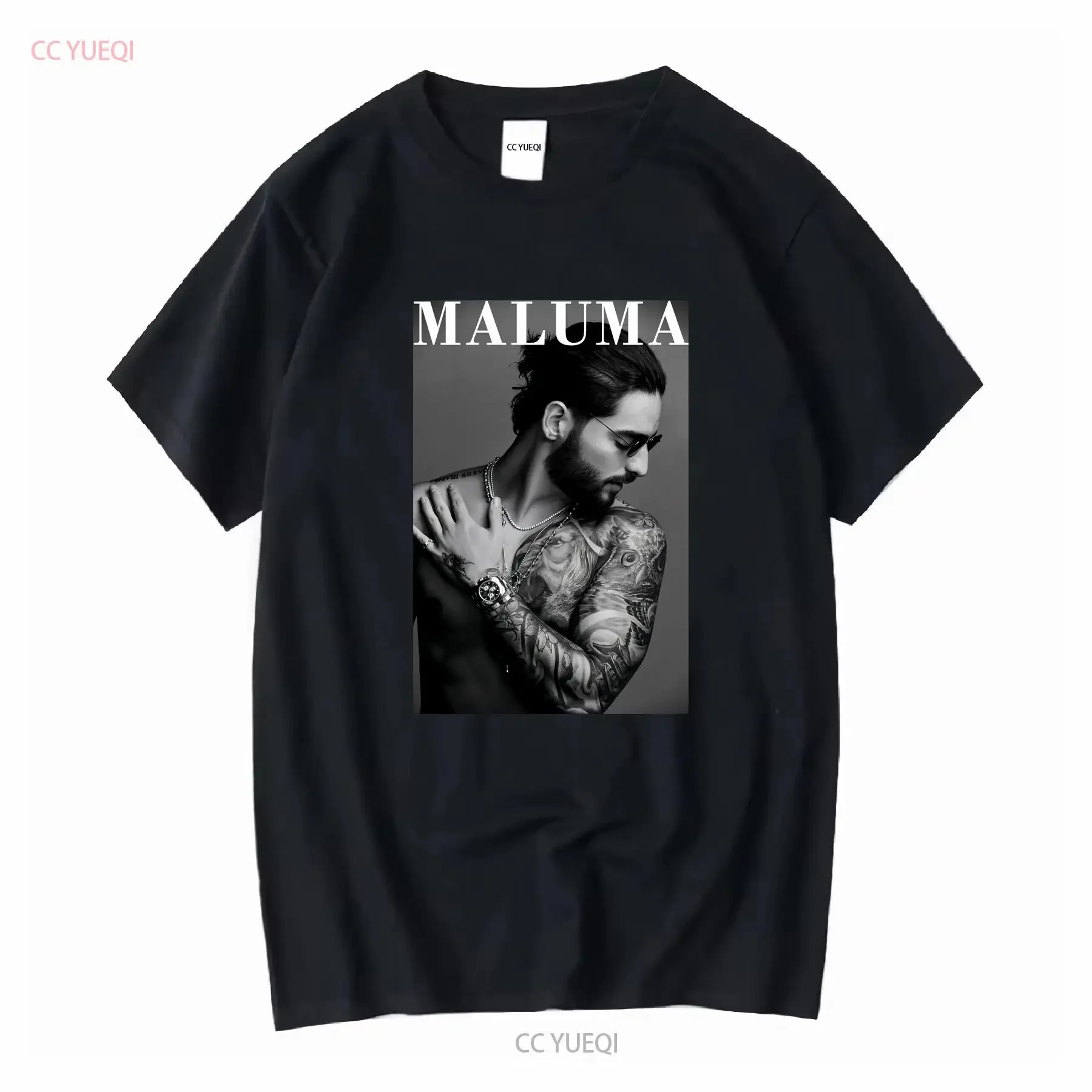 New Rare Maluma Singer Heavy Cotton White Full Size T Shirt vintage Washed graphic Comfortable Top For Everyday Wear