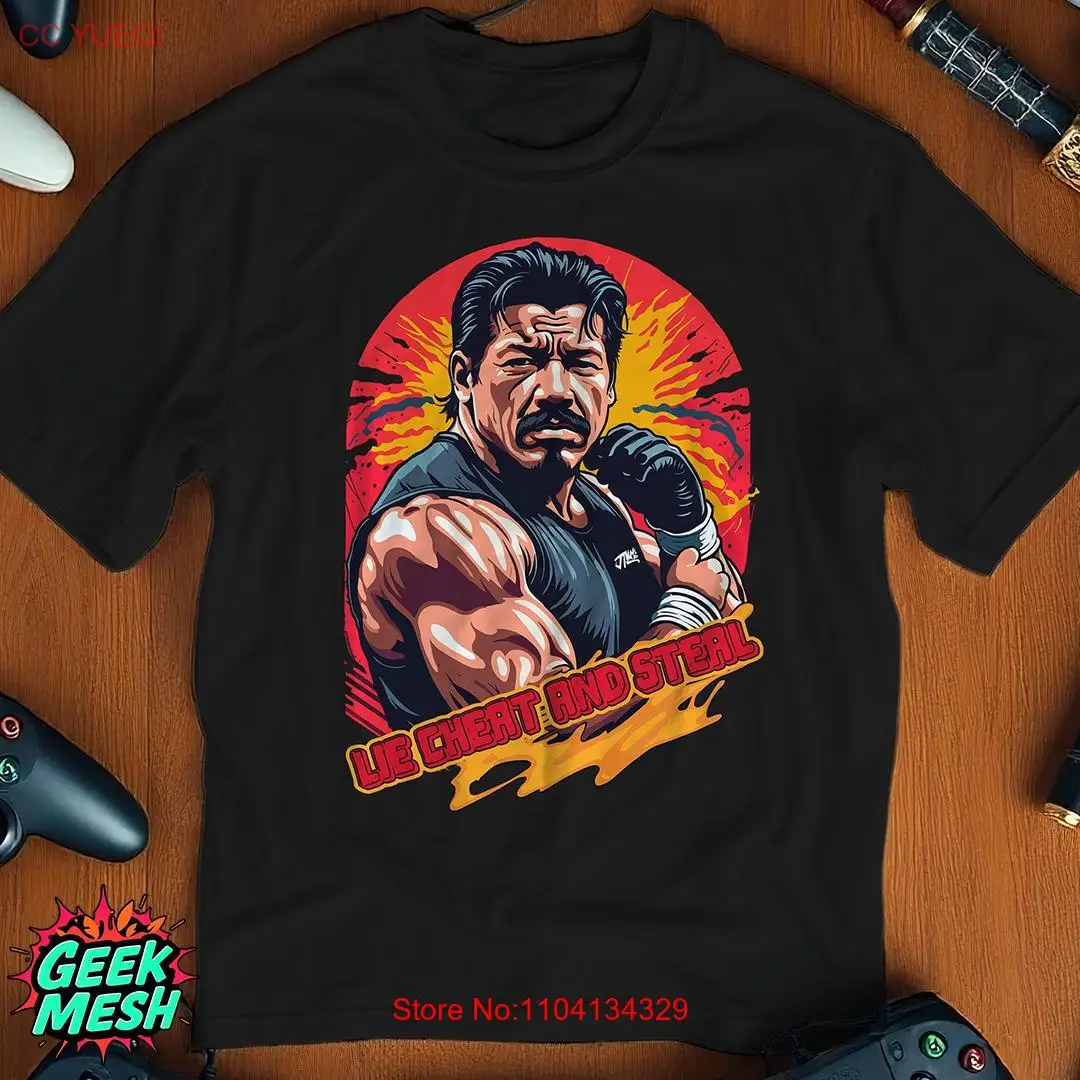 Eddie Guerrero Inspired T Shirt Black with 'Lie Cheat and Steal Design Wrestling Fan Apparel Iconic Wrestler Tribute