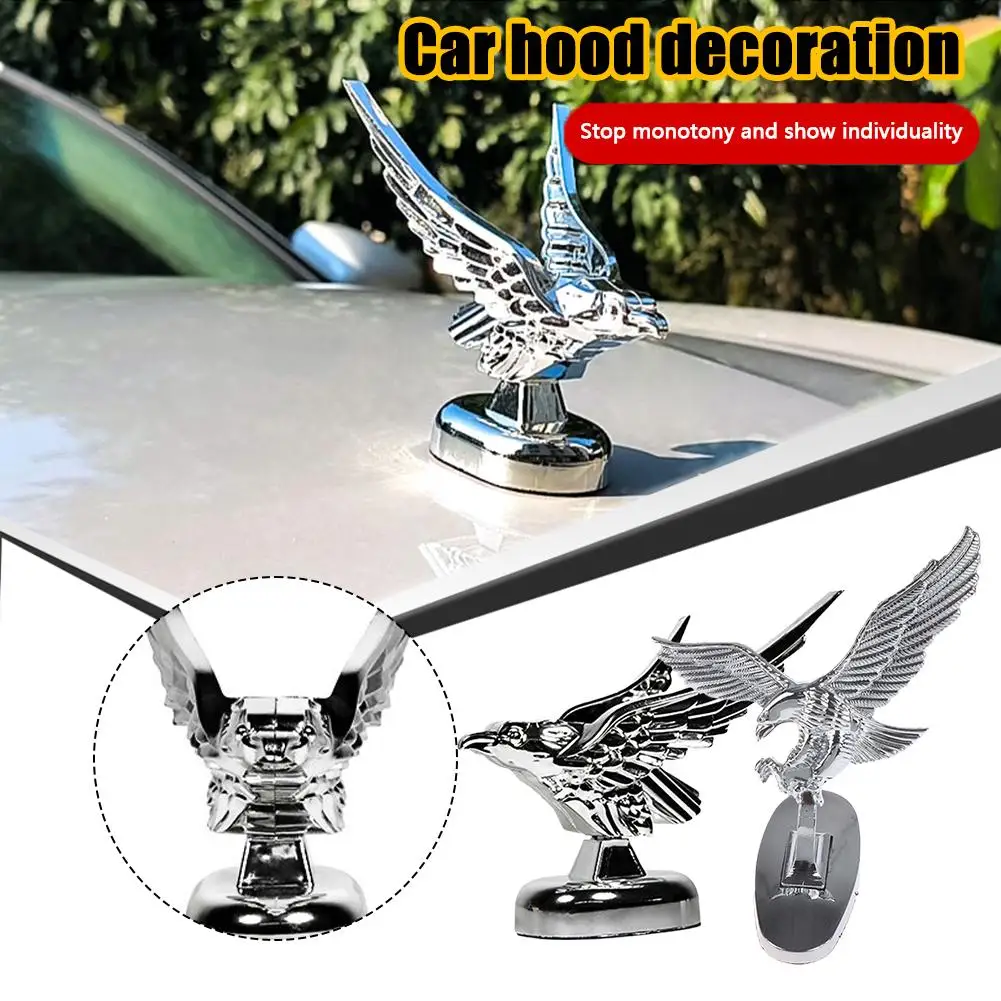 3D Car Bonnet Front Hood Eagle Ornament Badge Auto  Modification Emblem Cover Decoration Accessories Eagle
