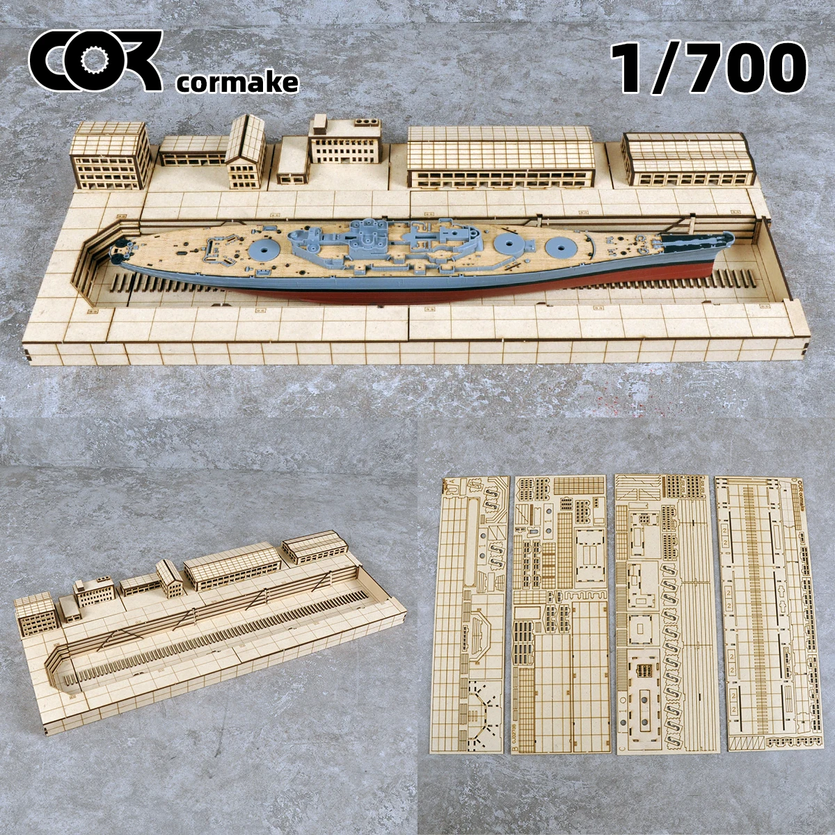 Modelo arquitetônico em miniatura, mesa de areia, base naval, doca, estaleiro, diorama de navios, kit de modelo em escala 1/700