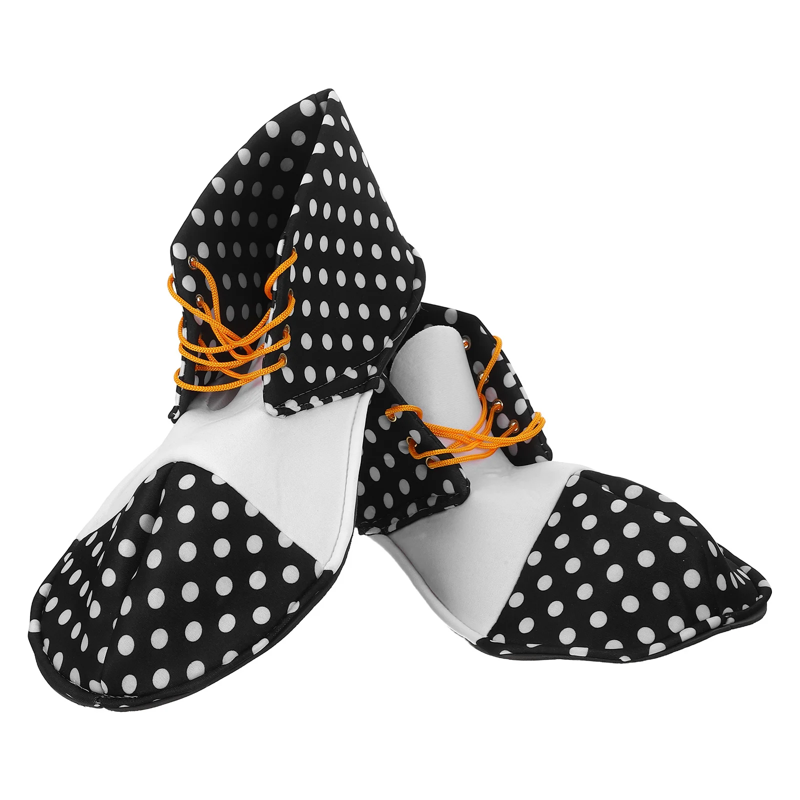 

1Pair Halloween Clown Shoes Black White Dotted Funny Costume Accessories Cosplay Party Stage Performance Clown Slippers