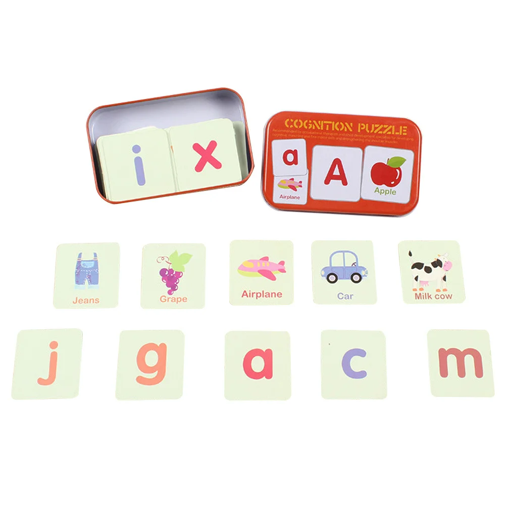 1Set Literacy Puzzle Creative Educational Playthings Early Learning Cognitive Board Game for Kids Children Red Letter