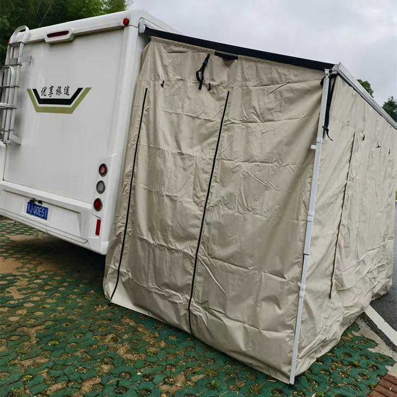 RV Side Awning, Enclosure Cloth, RV Awning Companion, SUV Outdoor Side Tent Cabin, Three-Sided Enclosure 2.5x2M/3x2.5M