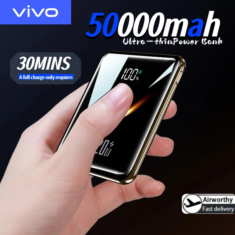 باور بانك بسعة 50000 مللي أمبير في الساعة، بطارية شحن سريعة للغاية 3 في 1، باور بانك بشاشة رقمية عالية السعة لهواتف iPhone وسامسونج وهواوي