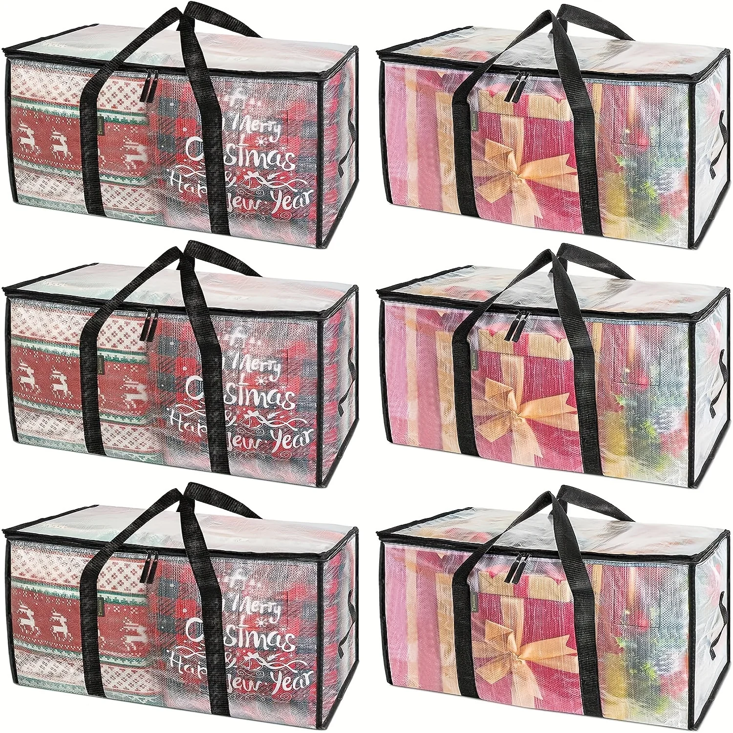 

Portable transparent woven bag Moving large capacity storage bag quilted storage bag duffel bag doggy bag