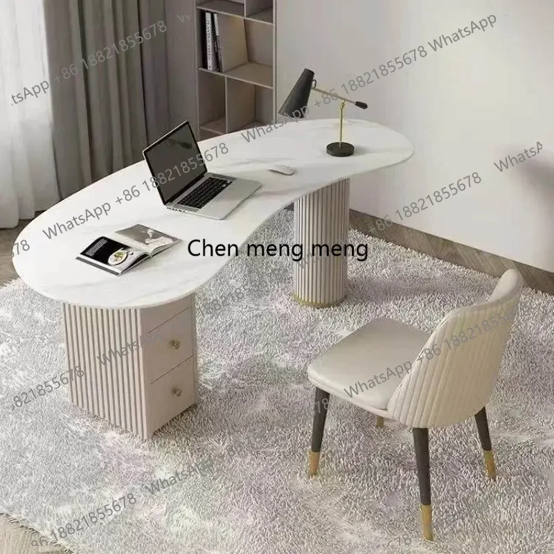 

F150 Modern Luxury A Light luxury rock slab irregular office computer desk designer desk, beauty salon medical consultation rece