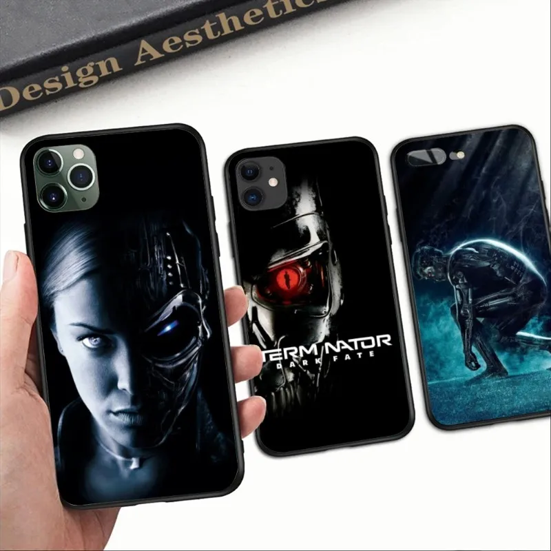 Terminator Fighter Smart Phone Case for iPhone 15 14 13 12 11 XS X 8 7 6 Plus Mini Pro Max SE 2022 Black Soft Phone Cover Funda