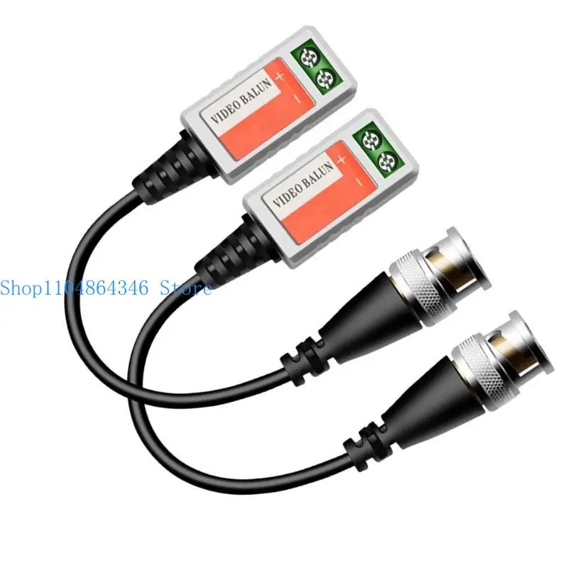 652F Video Balun Connectors Mini CCTV BNC Passive Transceiver for Extended Ranges Surveillances Interferences Resistant