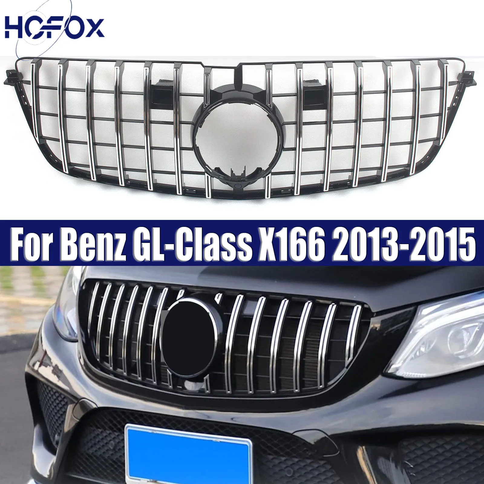 

For Mercedes Benz GL-Class X166 2013-2015 Car Front Bumper Grille Diamond Style Racing Grill