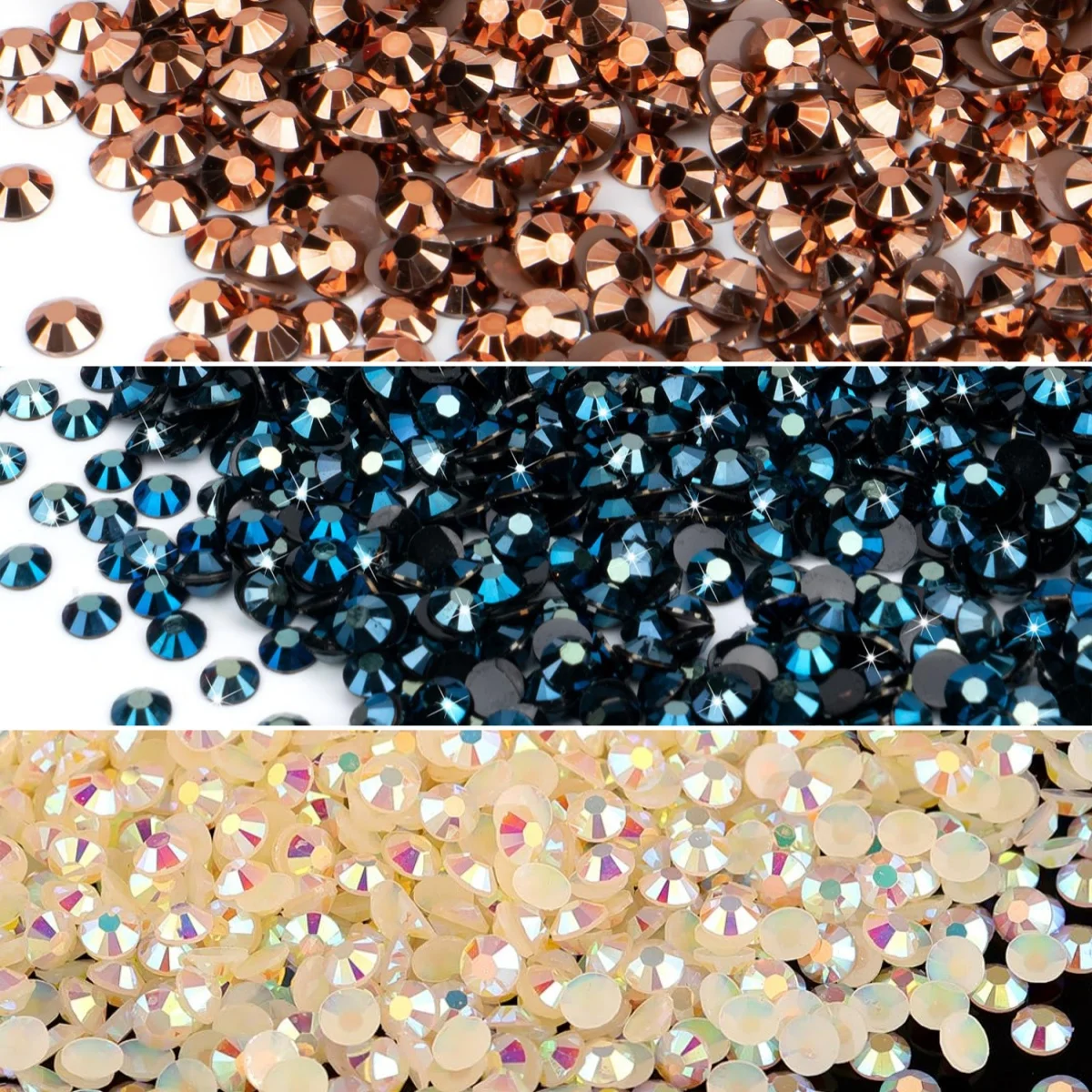 6000 Stück 2/3/4/5mm Flache Jelly-Harz-Strasssteine für DIY-Bastelarbeiten, Nagelkunst, Gesichts-Make-up, Nicht-Hotfix Bling-Kristalle, Edelsteine, Nagelcharms – Detail 8
