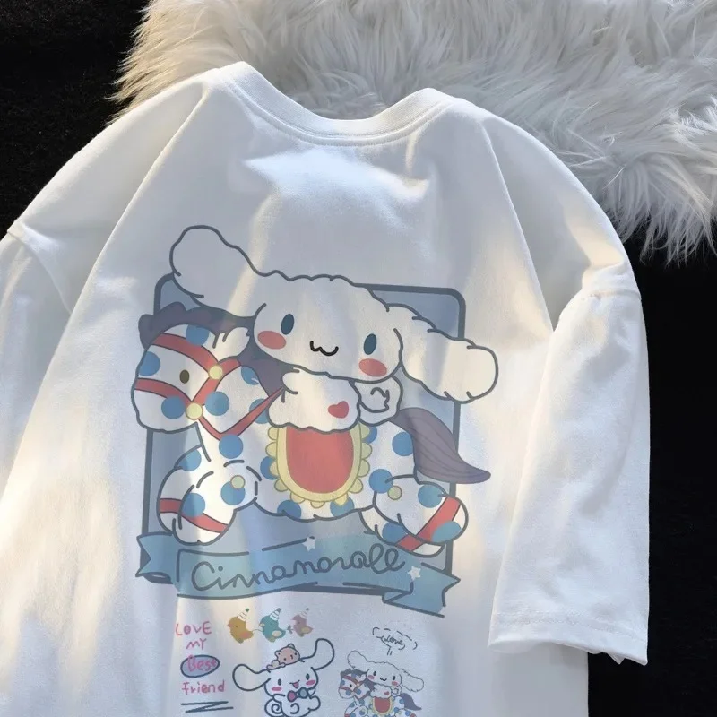 

Новинка лета 2024, футболка с булочкой корицы, женская футболка Kawaii, топ с короткими рукавами, футболка для девочек, милый мультяшный 3D-печать, сухая