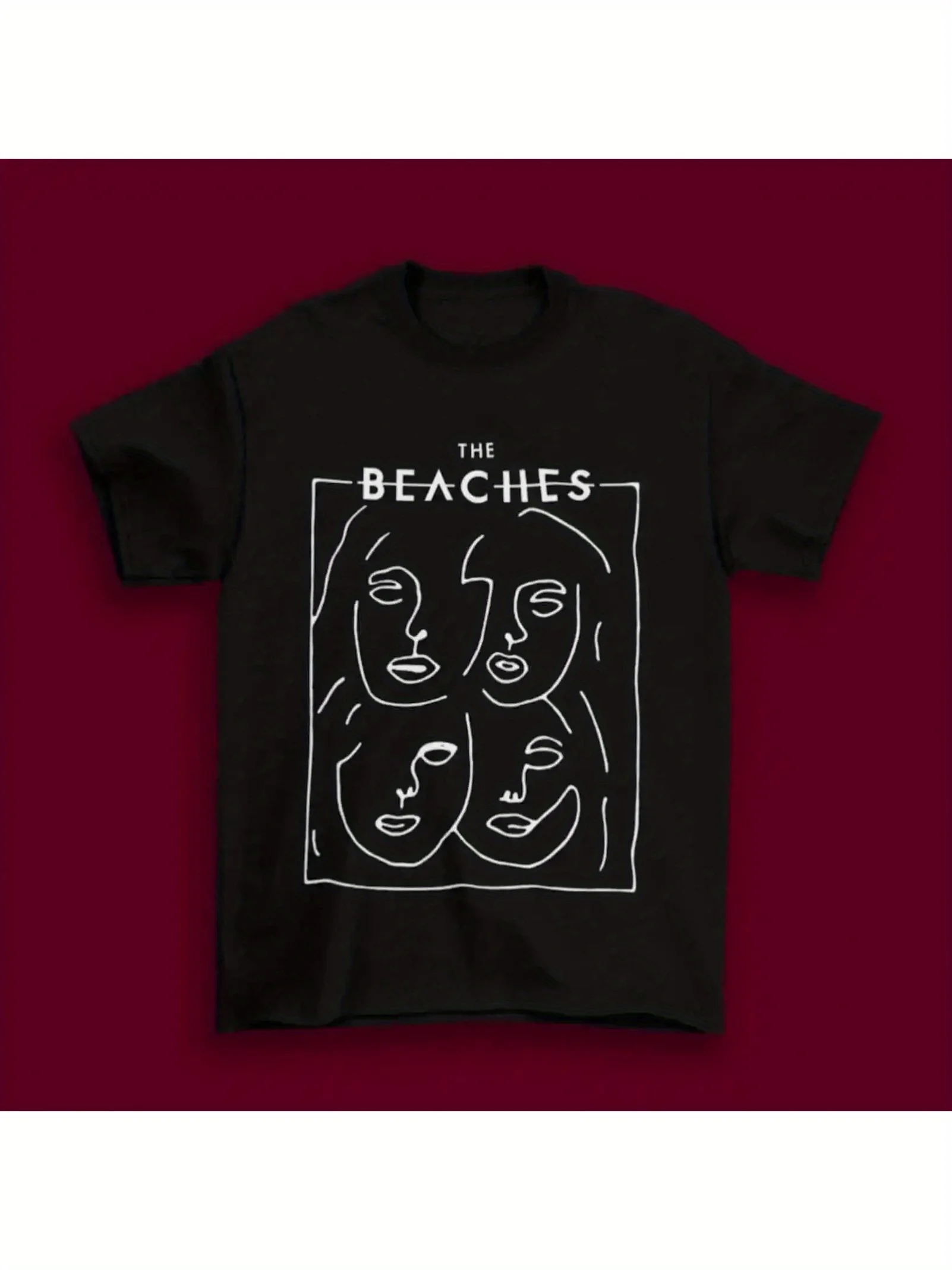 Футболка The Beaches Music Band Graphic — классический хлопок, с коротким рукавом, круглым вырезом, повседневный дизайн, можно стирать в машине, Concert Streetwe