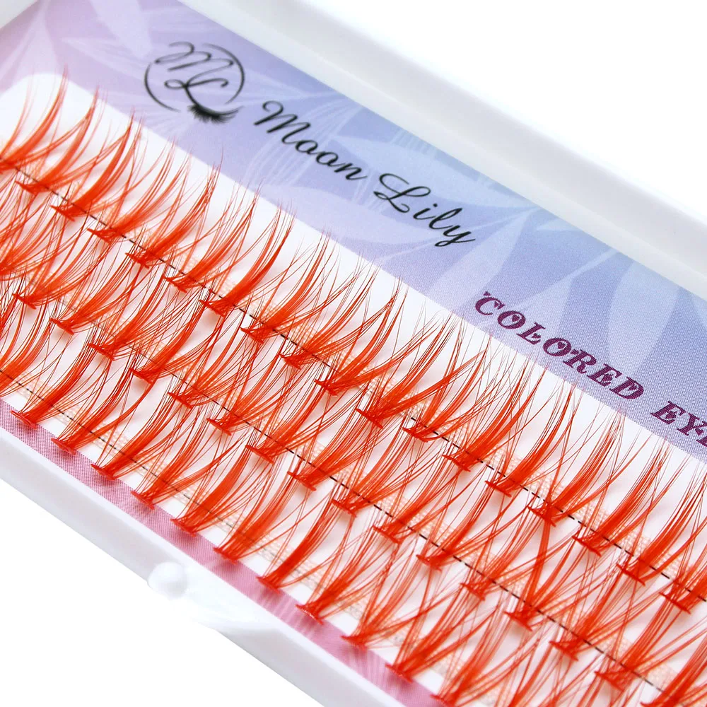 Blau-Lila Gemischte Farbige Wimpern-Cluster, Natürliche Lange 20D Volumen-Effekt Falsche Wimpern, Einzelne Makeup-Wimpernbüschel – Detail 12