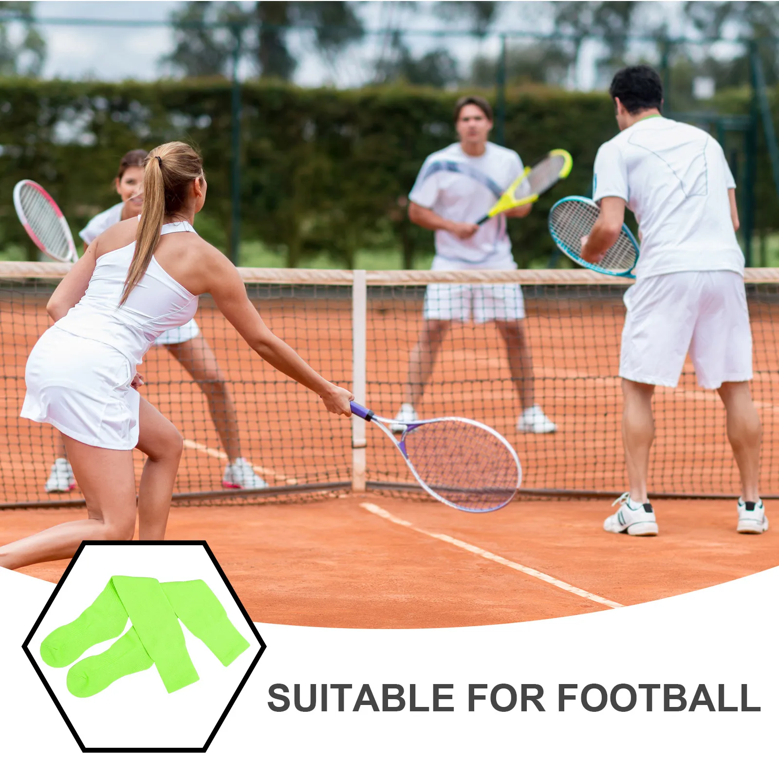 

2Pairs Sports Socks Soccer Stocking Comfortable Elastic Knee High Suitable for Football Baseball Softball Outdoor Sports