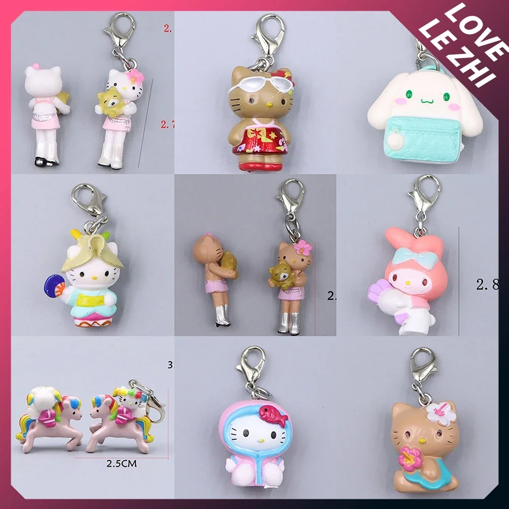 

Cartoon Kawaii Kt Rilakkuma Cross Dressing Keychain Phone Chain Decoration Creative Long Leg Black Skin Anime Girl Gift