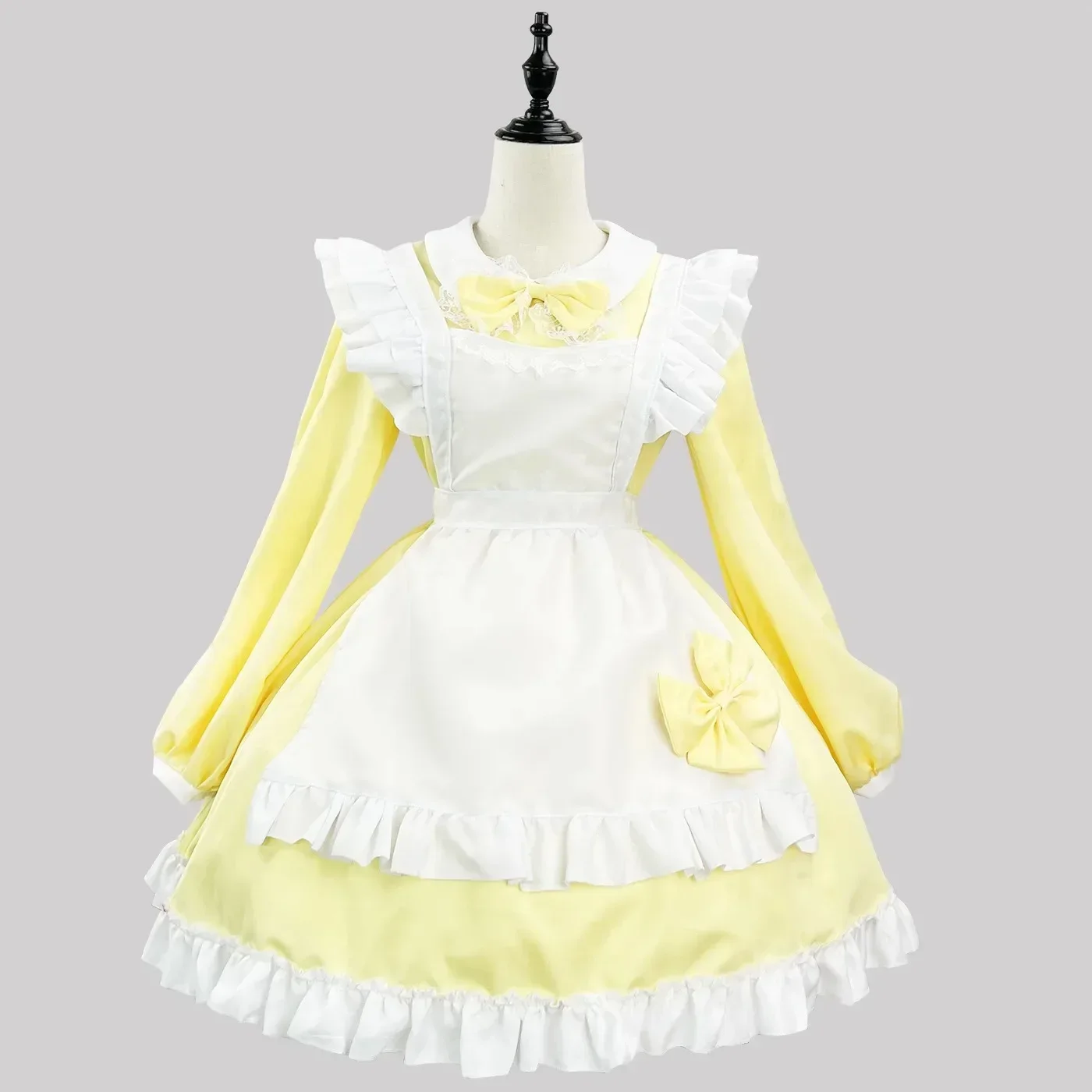 CosplayLolita falda disfraz de sirvienta Cosplay lindo vestido Sexy de manga larga disfraz de Halloween ropa de Anime con delantal falda mascota S-5