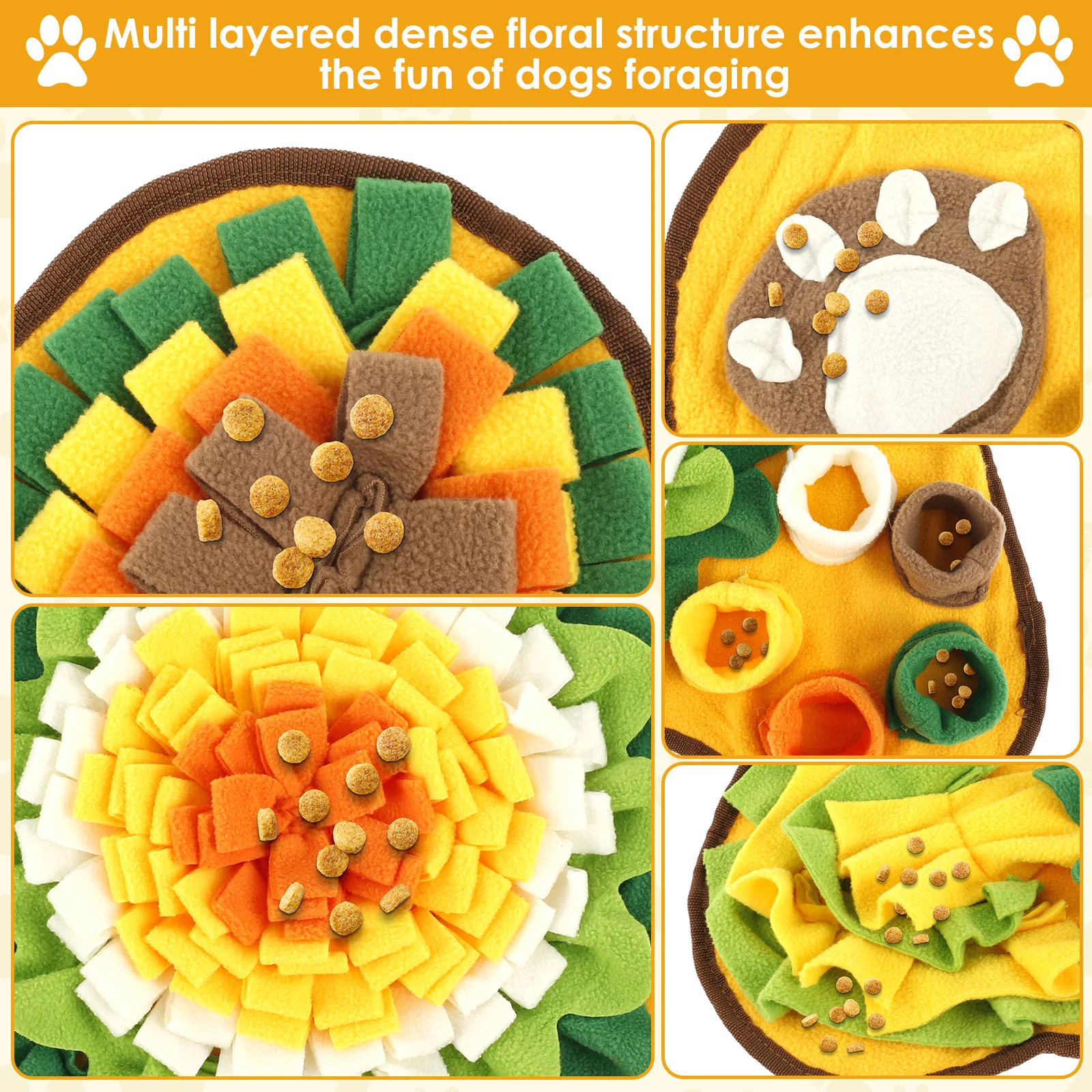 สุนัข Snuffle MAT Foraging กลิ่นการฝึกอบรมผ้าห่มสัตว์เลี้ยง Interactive การฝึกอบรมและความเครียด Sniff Feeding MAT Treat MAT ของเล่นสุนัข