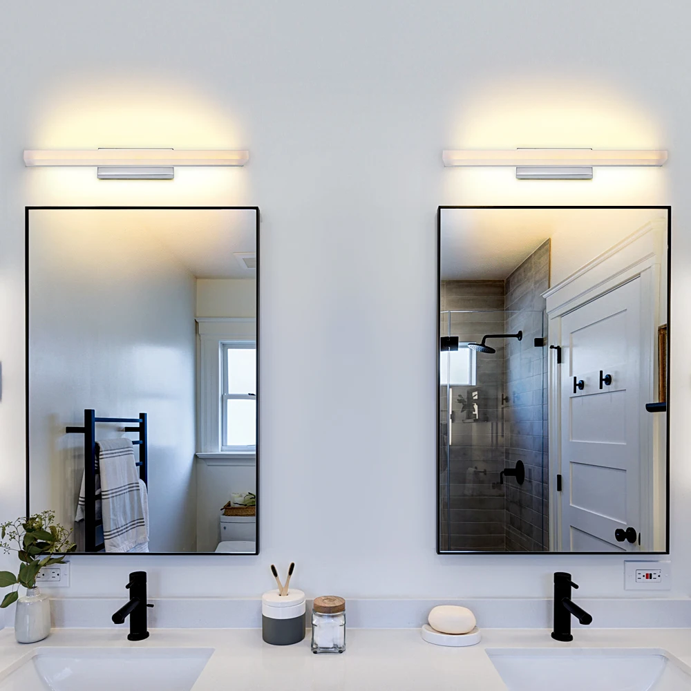 Mantoliet Nordic Wall Mount Badkamer Led Verlichting Minimalistisch Hotel Ijdelheid Licht Chroom Kleur Verlichte Armatuur