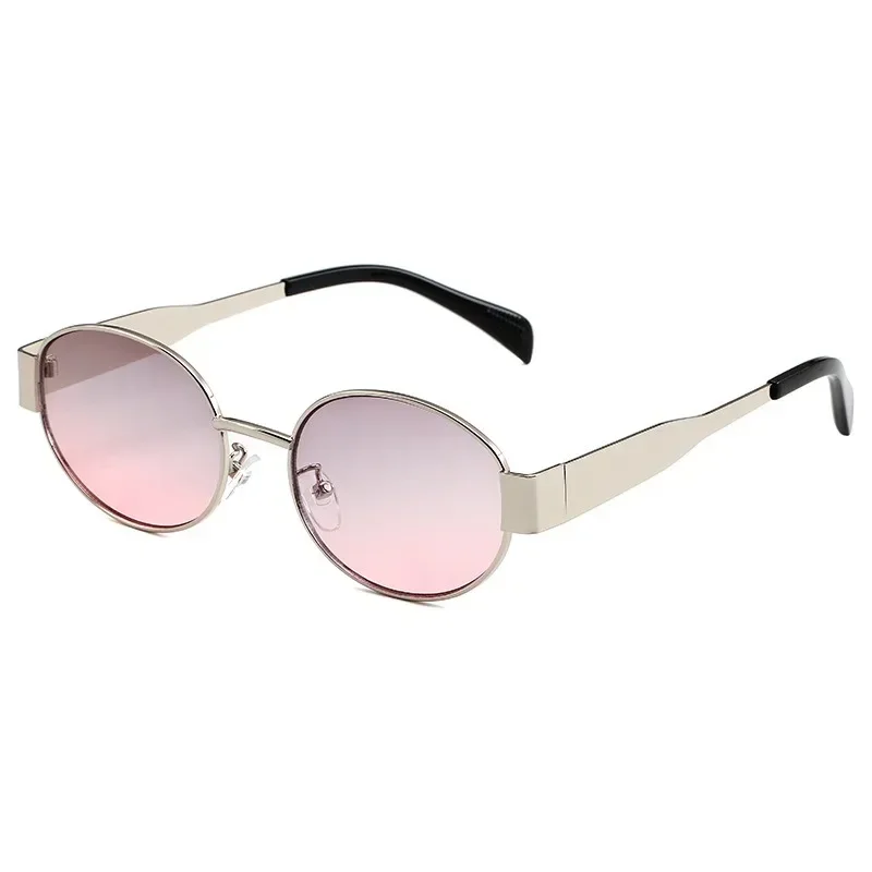 High Quality Men Woman Small Round Metal Fashion Sunglasses 2024 New Oval Sunglasses Womens Vintage Gucci Sun Glasses gafas