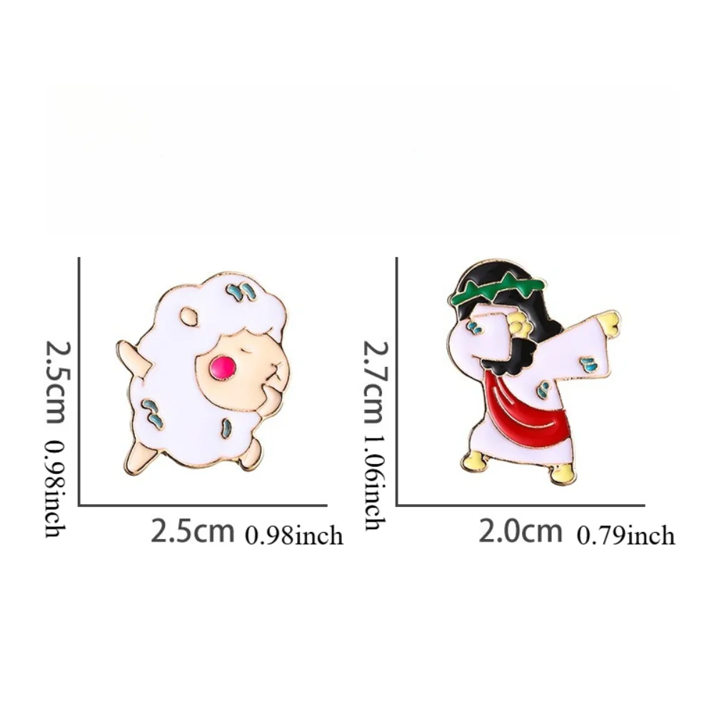 Cartoon Japanese-style Creative Lamb Alloy Brooch Cute Animal Characters Pin Bags Clothes Pins