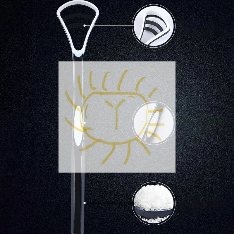 

Скребок для языка двойного назначения, многоразовая щетка для чистки полости рта, гигиена, уход, зубная щетка, скребок для свежего дыхания