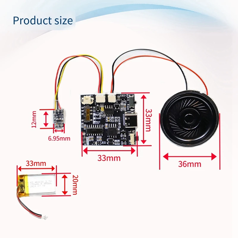 GC07A Recordable Sound Module Gift Box Christmas Birthday Card Music Cover Wall MP3 Download Voice Module