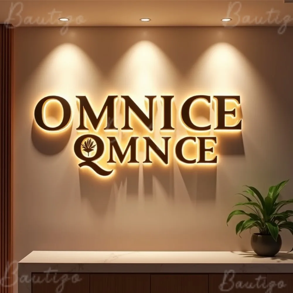 Custom Backlit Metal Letters Sign 3D for Business Storefront Outdoor Waterproof LED Illuminated Light Up Advertising Signage