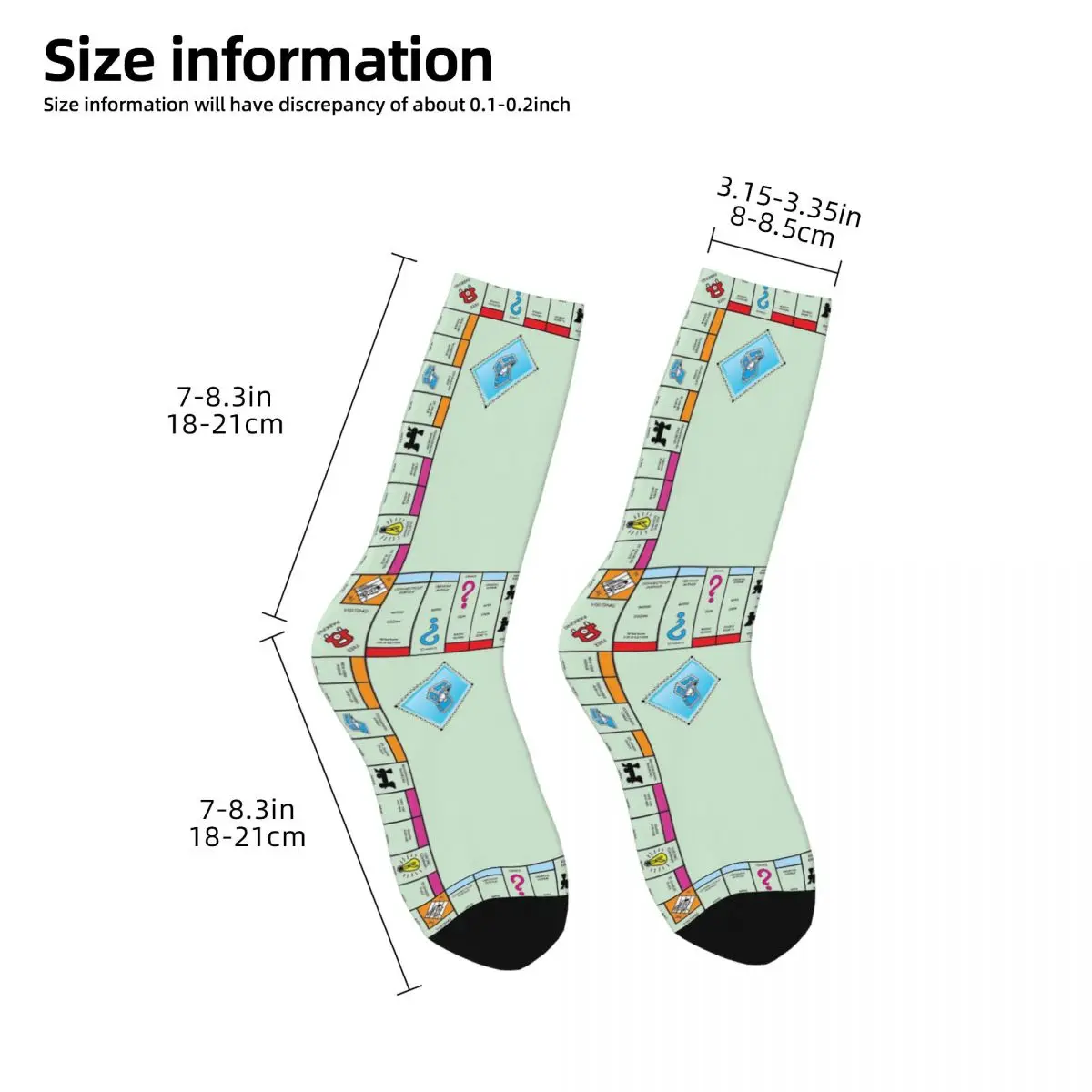 Board Game Board- Monopoly Socks Harajuku High Quality Stockings All Season Long Socks Accessories for Man Woman Christmas Gifts