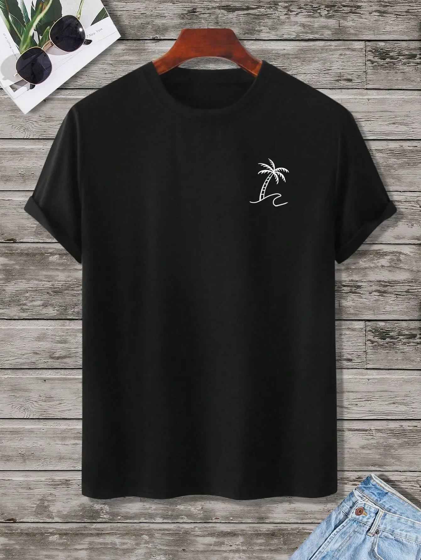 

Футболка с тропическим принтом и принтом, облегающая уличная футболка, индивидуальные футболки для отдыха, топы с узором для удовольствия