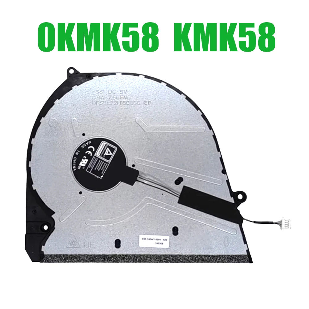 

Laptop Cooling Fan For DELL For Inspiron 16 Plus 7640 0KMK58 KMK58 023.100WY.0001 DFS5L22H15B35G FS81 DC5V