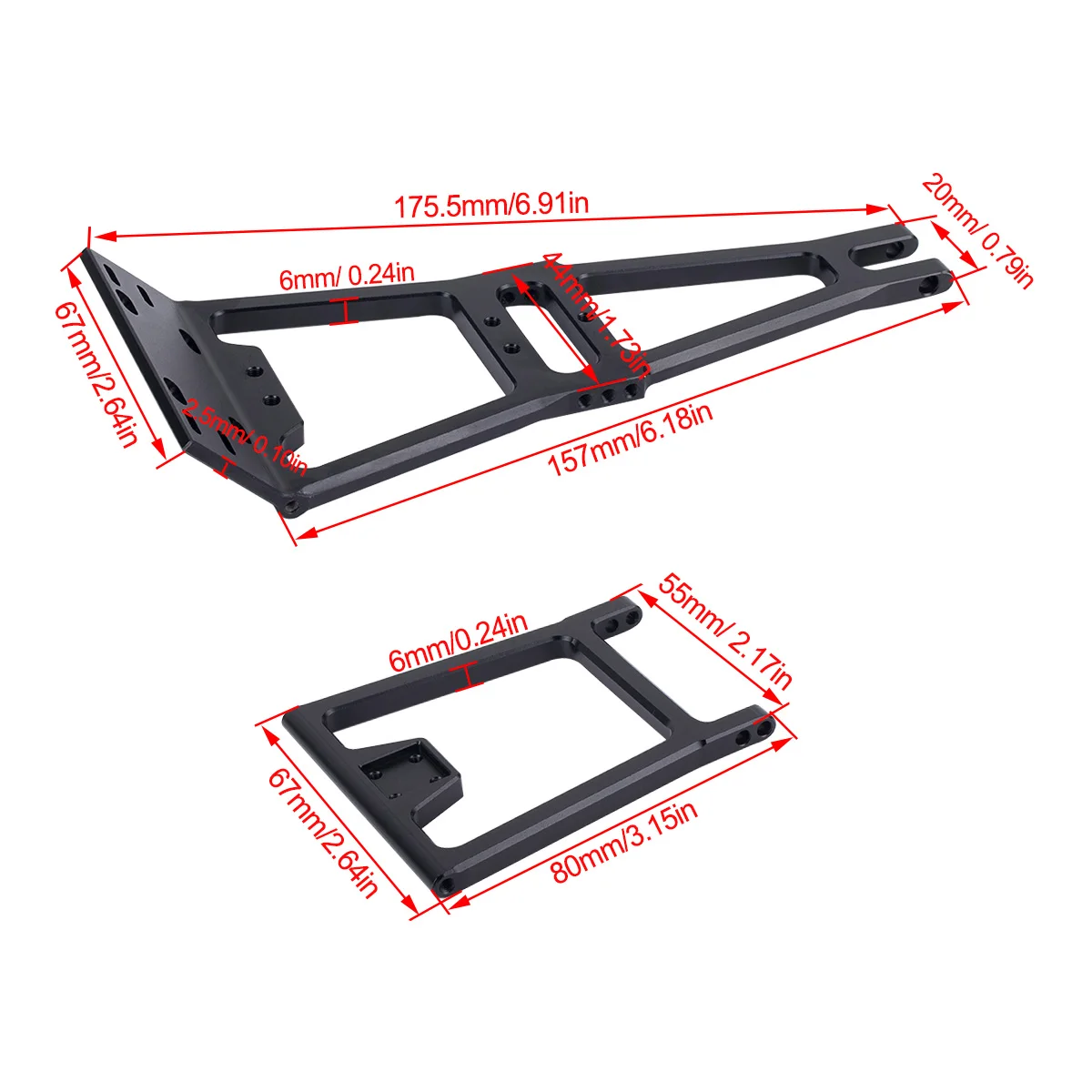 Aluminum Alloy LCG Chassis Kit Frame With Double Servo Support for 1/10 RC Rigs Crawler Capra SCX10 II LCG DIY Lifting Crane Arm