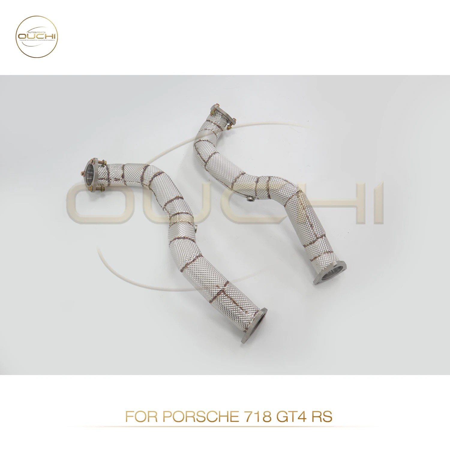 Fast shipping in 24 hours downpipe for Porsche 718 GT4 RS 4.0L OUCHI stainless steels exhaust system With heat shield catless