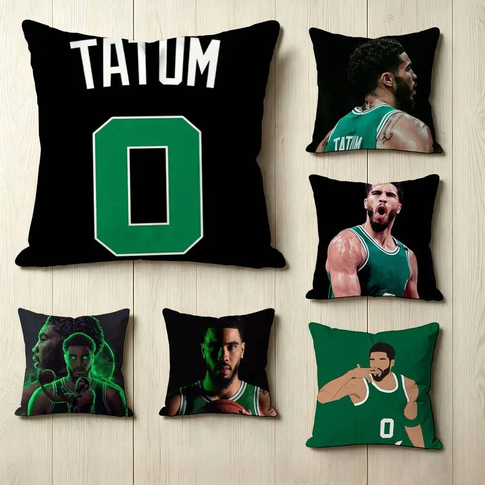 

J-Jayson Tatum Basketball player Square Double-Sided printed Pillow Case Bedroom Bedside Pillow Sofa Cushion Cover