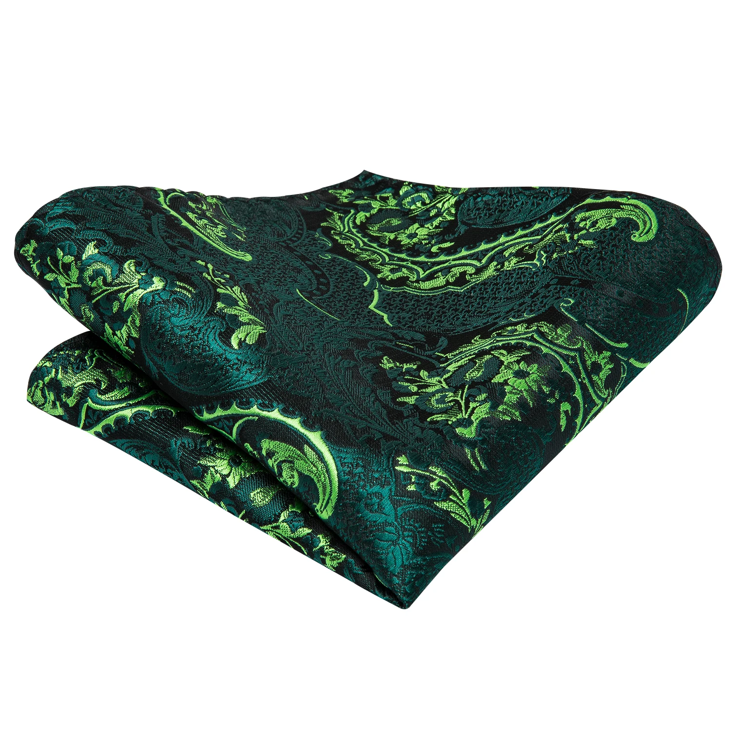 Cravatte verdi da uomo cravatta floreale cravatta in seta Paisley tasca quadrata Set per feste d\'affari cravatte smeraldo regalo all\'ingrosso Hi-Tie
