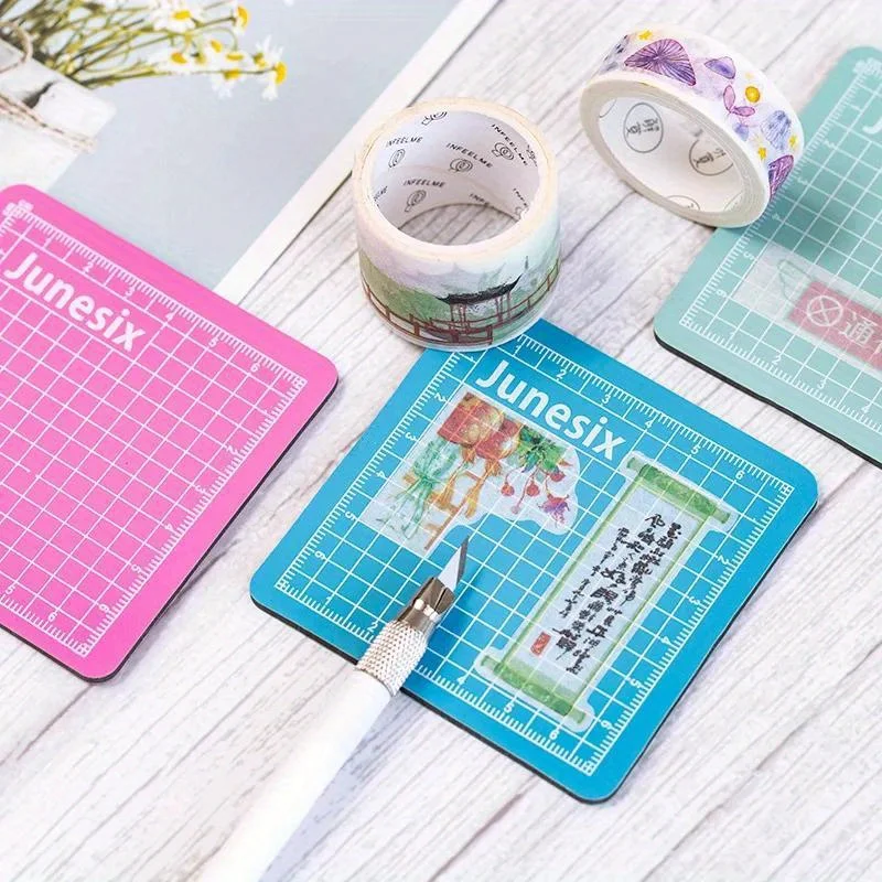 2pcs 미니 커팅 패드 수제 모델 8x8cm 핸드 텐트 종이 커팅 패드 저널 커팅 매트