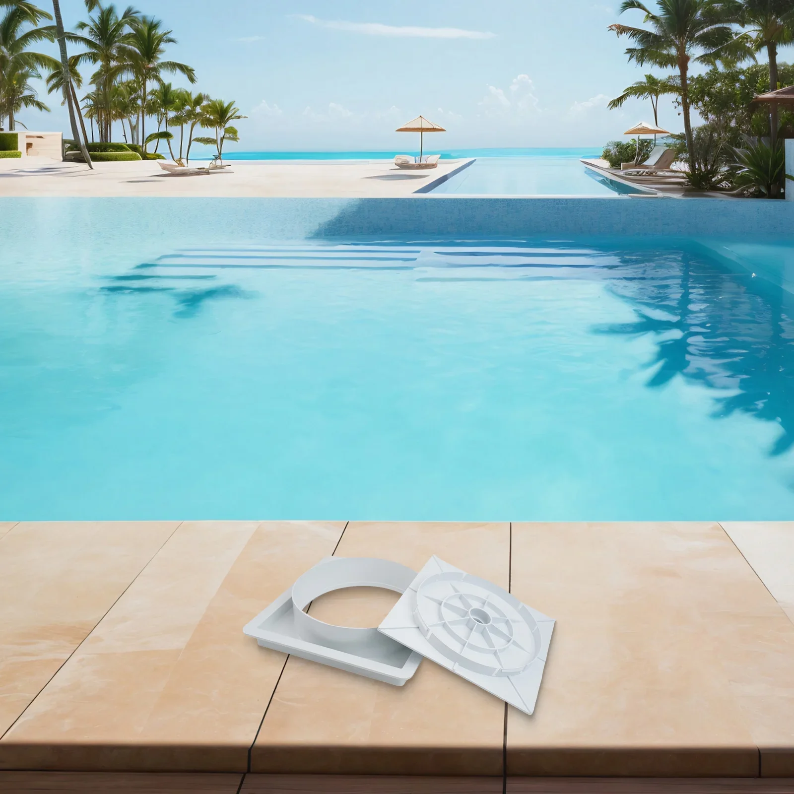 

Pool Equipment Parts Top Cap Extension Collar For Hayward Medium Skimmer SP1091LX White Color 25*21.5cm Brand New