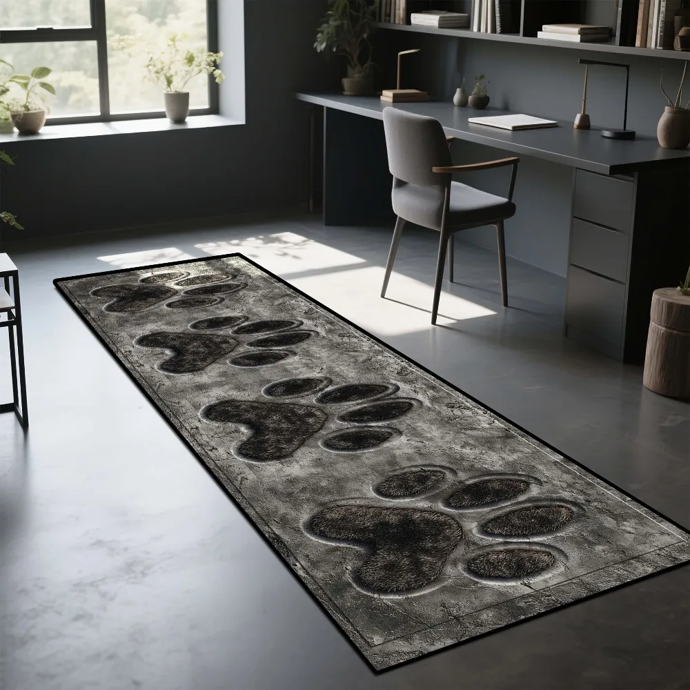 Dog Paw Print Carpet Mat Rug Home Decoration Entrance Hallway Floor Decor Pet Footprints Style Rugs Home Bedroom Decor