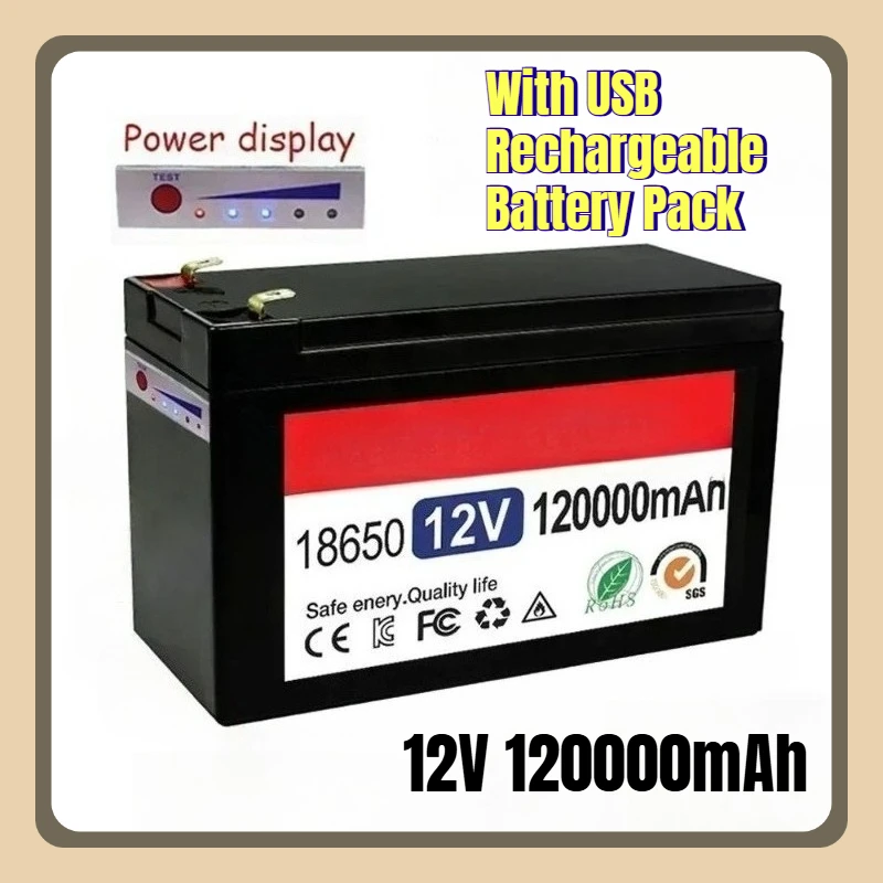 

12V 120000mAh with USB Rechargeable Battery Pack