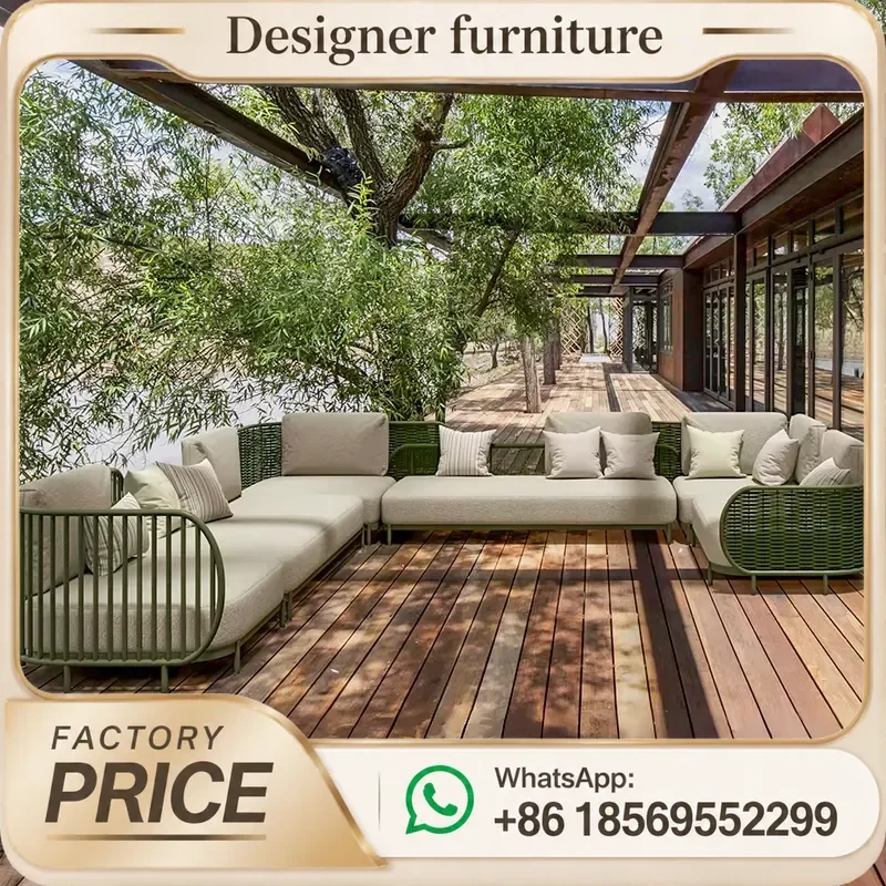 Outdoor Patio Sofa Set Aluminum Alloy Waterproof Garden Furniture For Villa Courtyard Swimming Pool Resort All Weather