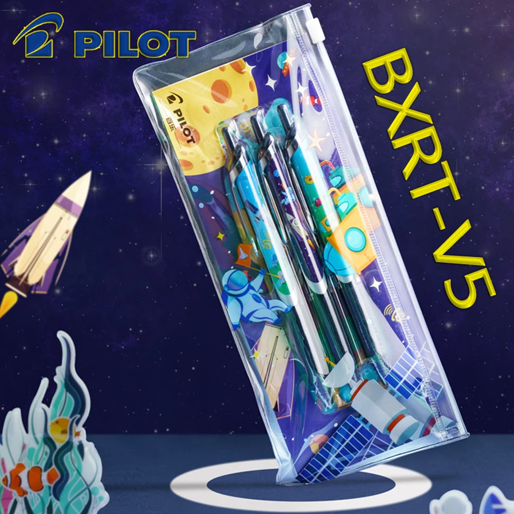 

New Japan Pilot Limited BXRT-V5 Gel Pens Press Type Black Ink 0.5mm Smooth Writing Back To School Cute Stationery Kawaii