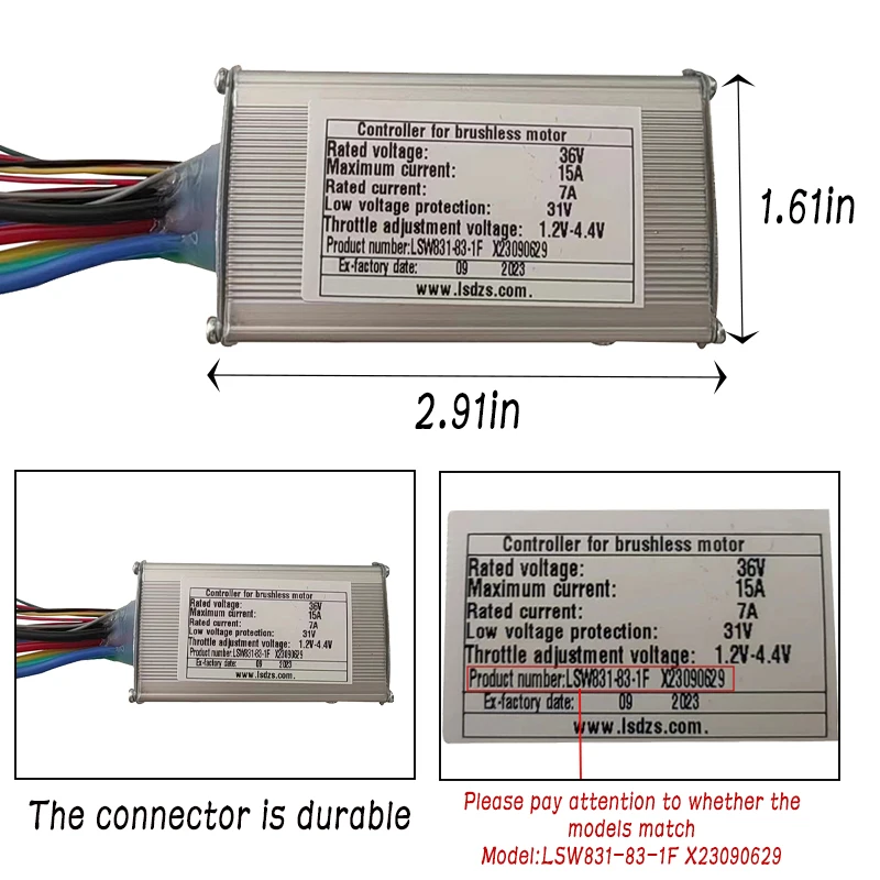 LSW831-83-1F Lsdzs Lishui Controller For Brushless Motor 36V 15A Folding Electric Bicycle Accessories E-Bike Sine Wave  Scooter