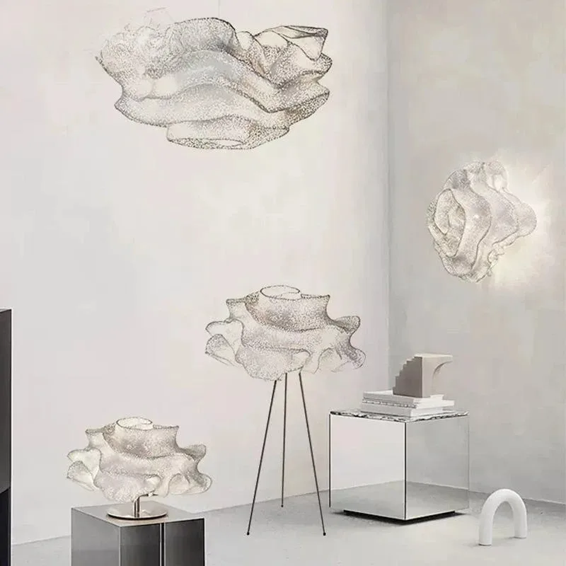 

Nordic Hanging Chandelier Home Decor Stainless Steel Cloud Shaped Design Led Lamp Bedroom Living Room Dining Salon Pendant Light