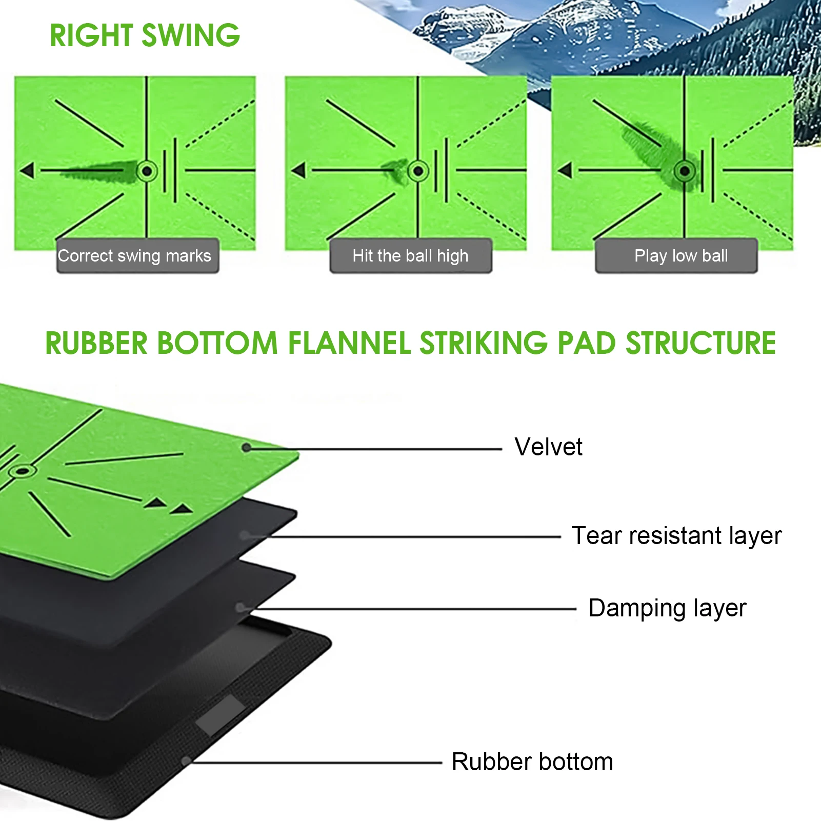 

Golf Hitting Mats Training Equipment Outdoor & Indoor Use Golf Training Mat Golf Gifts n & Women Players