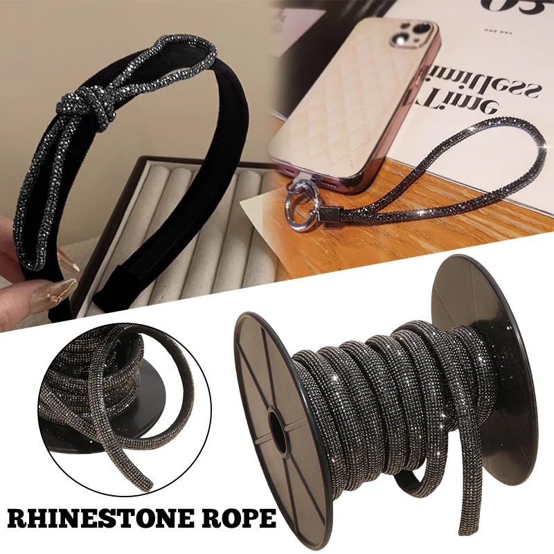 

1Yard Rhinestone Rope Shoe Laces String DIY Diamond Drawstring Glitter Craft Cord Chain For Hair Clothing Bag Shoe Hat Accessory