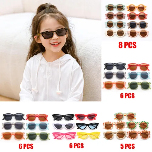 2025 UV400 Varios estilos para niños a elegir gafas de sol para niños de 2 a 8 años Gafas de sol decorativas para bebés de moda