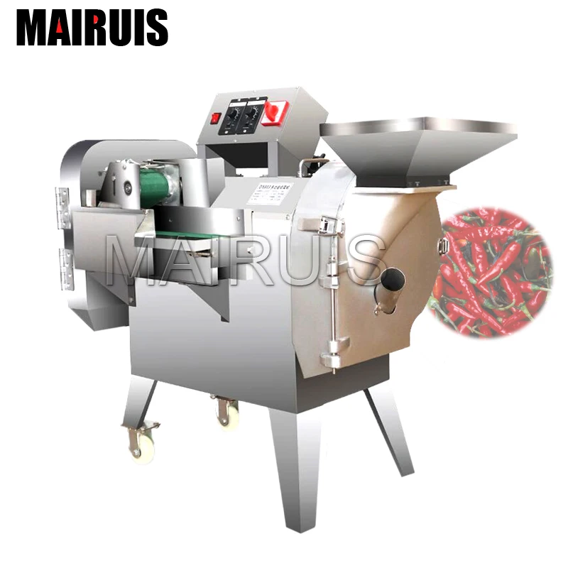 Double Machine Head Vegetable Cutter Multi-Functional Automatic Fruit Vegetable Potato Radish Slices Vegetable Cutting Machine